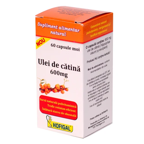Ulei de catina 600 mg 60 capsule moi