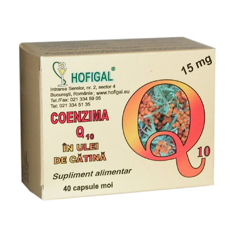 Coenzima Q10 Ã®n Ulei de catina 15 mg 40 capsule moi