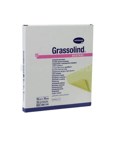 Hartmann Grassolind comprese impregnate cu unguent 10 cm x 10 cm 10 bucati