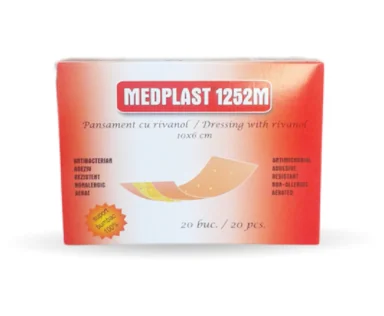 Medplast Plasturi cu rivanol 10 cm x 6 cm 20 bucati