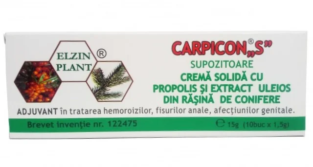 Carpicon ""S"" Crema solida cu Propolis si Extract uleios de Rasina de conifere 10 bucati x 1.5 g