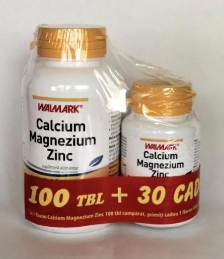 Calciu Magneziu si Zinc Forte 100 tablete + 30 tablete