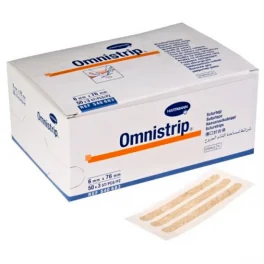 Hartmann Omnistrip Plasture hipoalergenic pentru suturi 6 mm x 76 mm 3 bucati/plic x 50