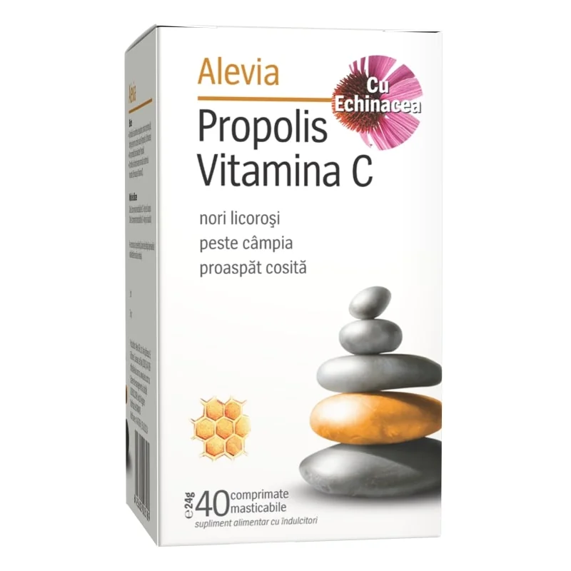 Alevia Propolis Vitamina C cu Echinacea 40 comprimate