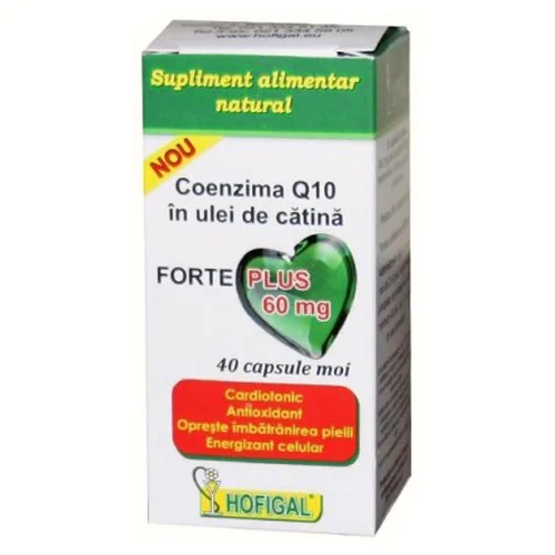 Coenzima Q10 in ulei de catina Forte Plus 60mg 40 capsule