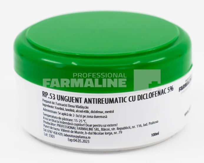 Unguent antireumatic cu diclofenac 5% 100 ml