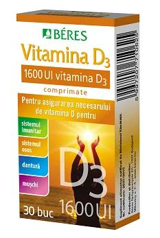 Beres Vitamina D3 1600 U.I 30 comprimate