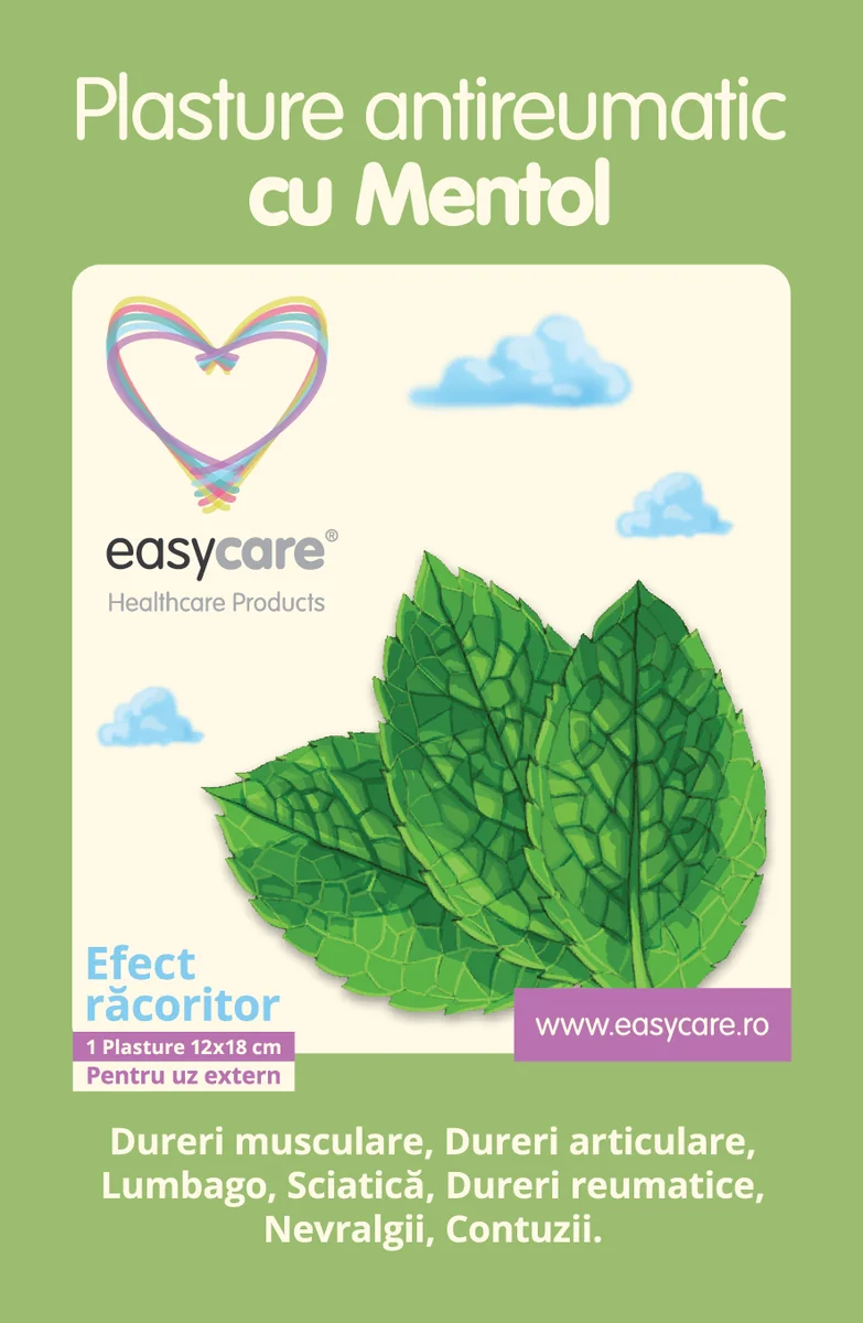 Easy Care Plasture antireumatic cu mentol 12 cm x 18 cm