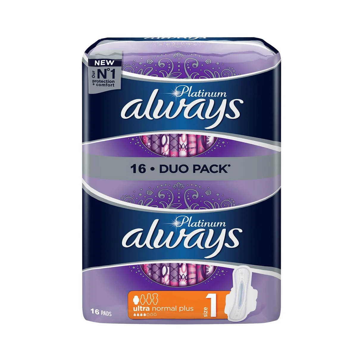 Always Platinum Ultra Normal Plus Duo Pack Absorbante Size1 16 bucati