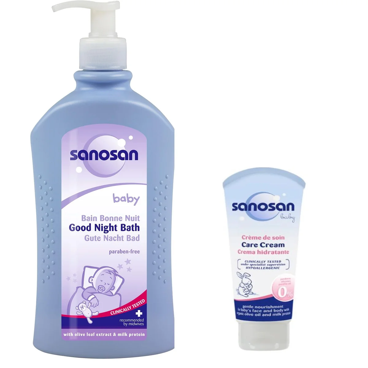 Sanosan Pachet Baby Spumant si sampon 500 ml + Crema hidratanta 75 ml Cadou