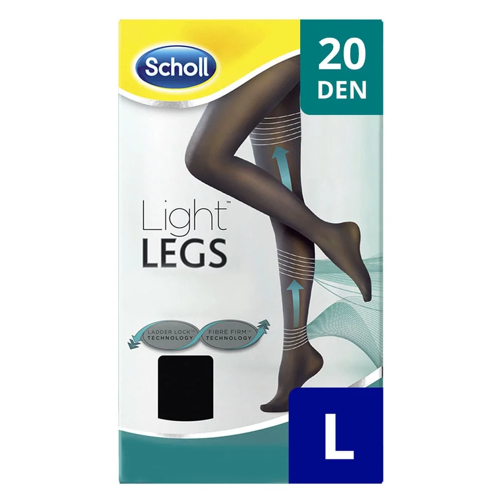 Scholl Light Legs Ciorapi compresivi 20 Den negru ""L""