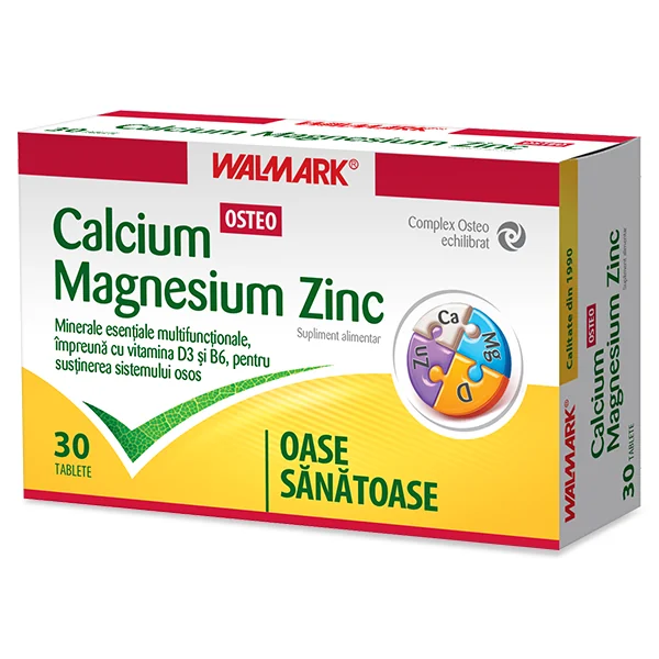Calciu - Magneziu - Zinc osteo 30 tablete
