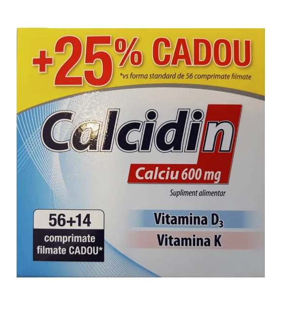 Zdrovit Calcidin + Vitamina D3 + Vitamina K 56 comprimate + 14 comprimate Cadou
