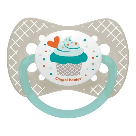 Canpol 23/284 Suzeta silicon simetrica gri 18+ luni