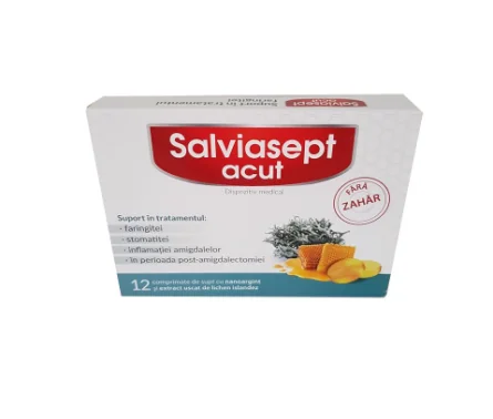 Zdrovit Saviasept acut fara zahar 24 comprimate 20% cadou