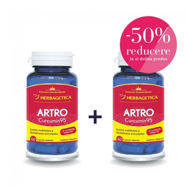 Artro Curcumin 95 60 capsule Oferta 1 + 1 - 50% din al II lea