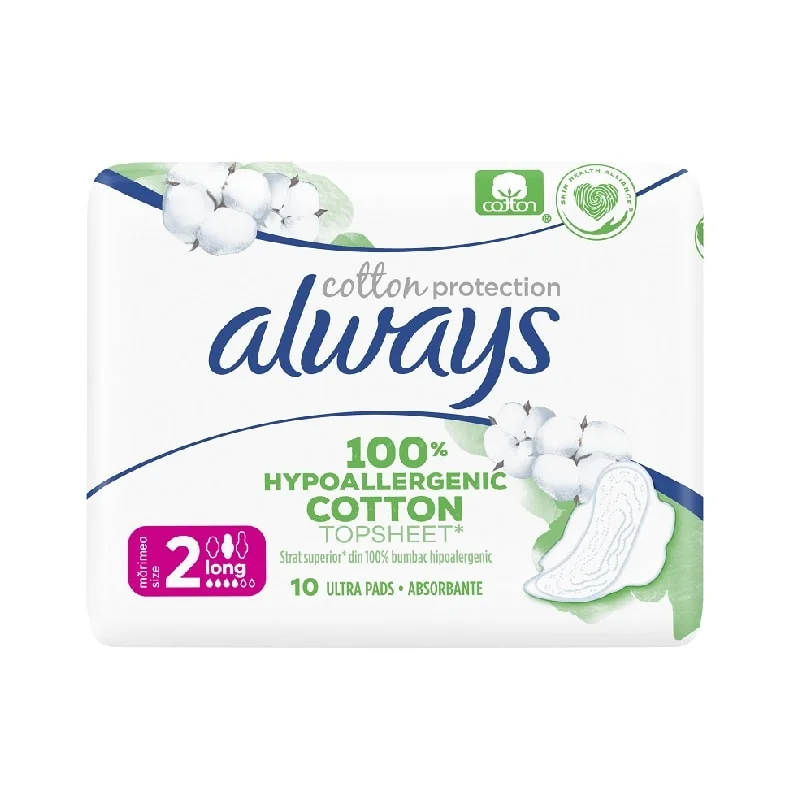 Always Naturals Cotton Protection Long Size 2 - 10 bucati