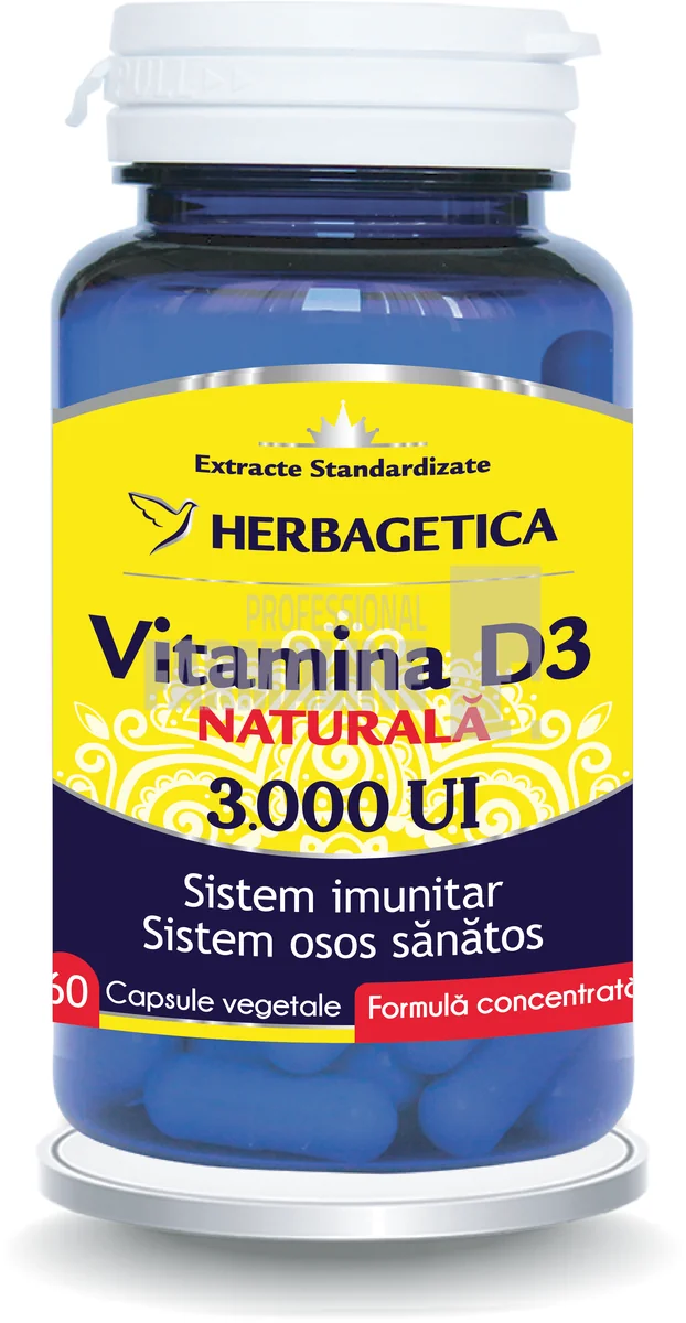 Vitamina D3 Naturala 3000 UI 60 capsule