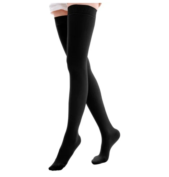 Alina Ciorapi 15/20 peste genunchi cu banda adeziva normali lungime 70-80 cm negru ""XL""