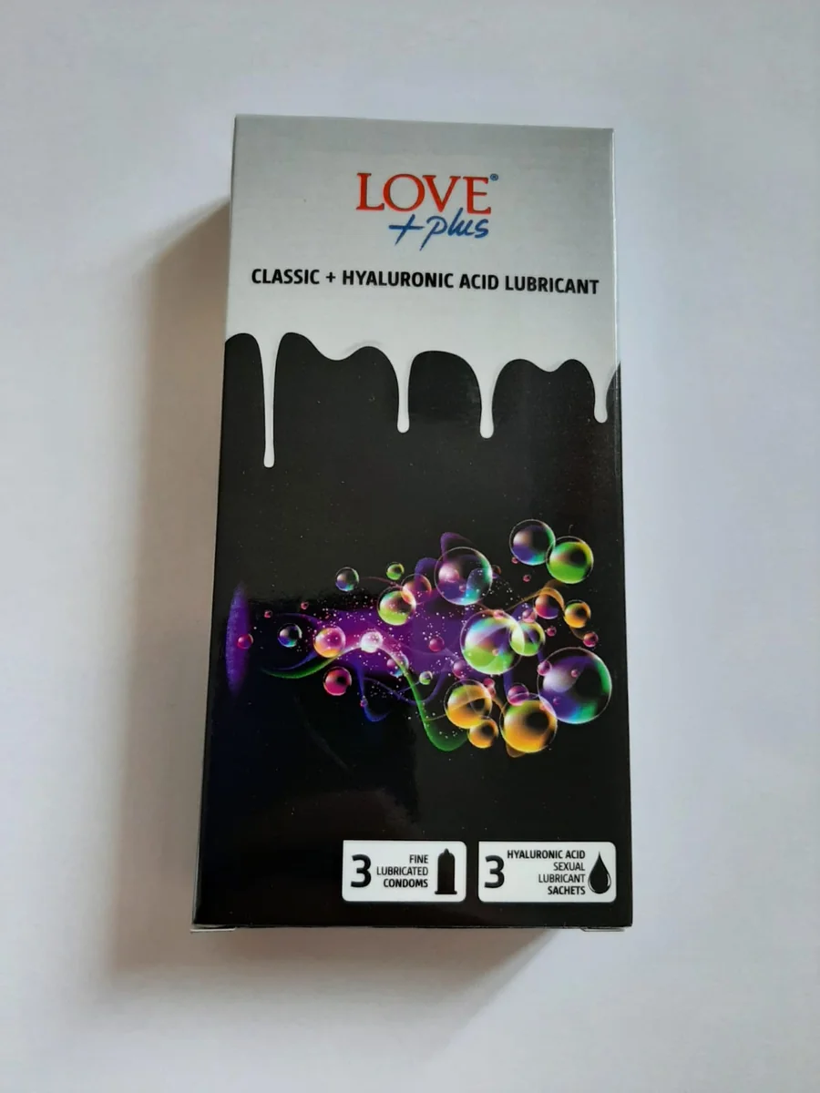 Love Plus Classic Hyaluronic Acid Lubricant 3 prezervative + 3 lubrifiante