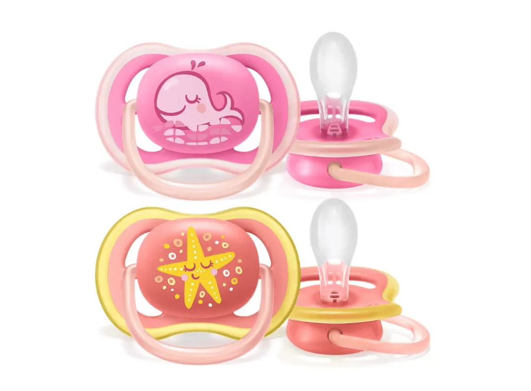 Avent SCF085/04 Suzeta silicon ultra air desing fete 6-18 luni 2 bucati