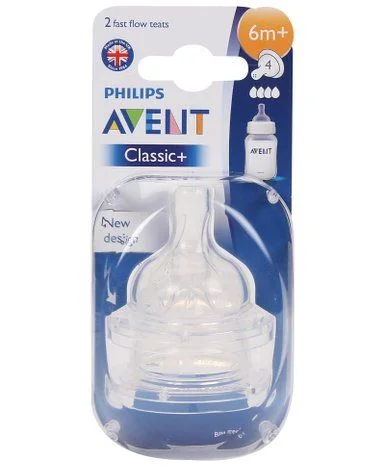 Avent SCF634/27 Classic+ Tetina airflex 4 orificii 6+ luni 2 bucati