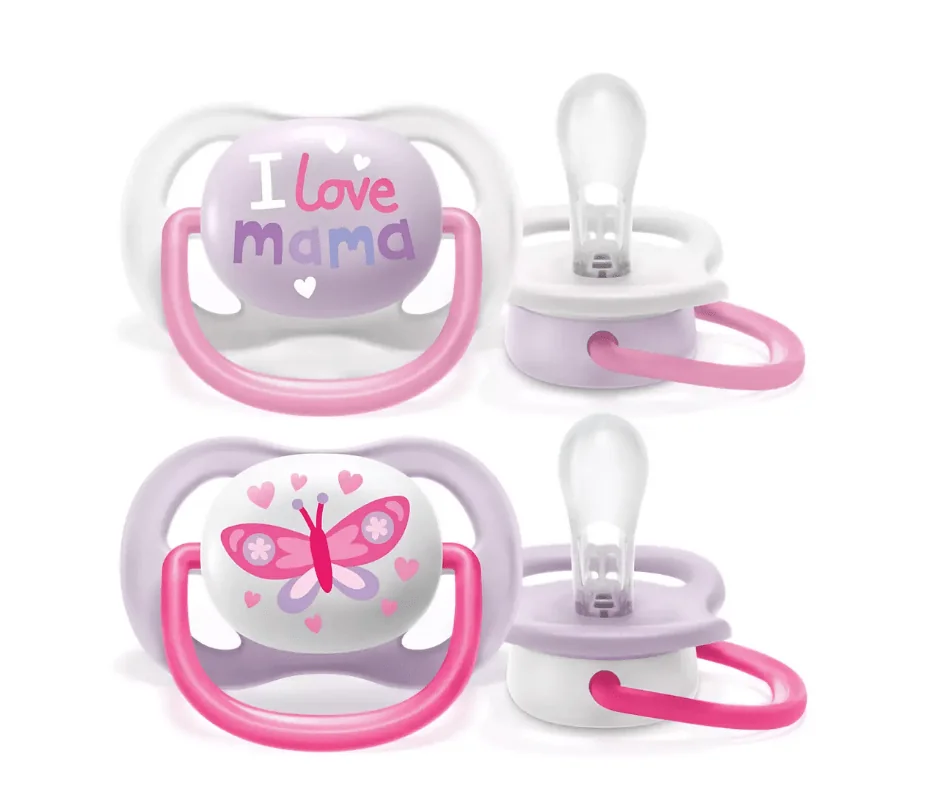 Avent SCF080/02 Suzeta Ultra air 0-6 luni fete 2 bucati