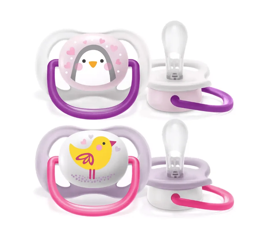 Avent SCF080/06 Suzete ultra air 0-6 luni design fete 2 bucati