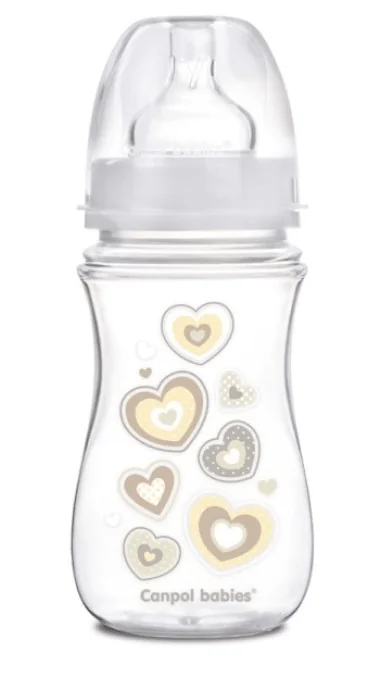 Canpol 35/217 Biberon anticolici gat larg ''Easy start'' bej 3+ luni 240 ml