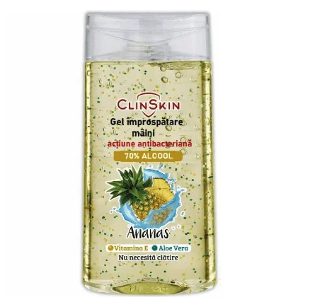 Zdrovit Clinskin Gel improspatare maini cu ananas 70% alcool 100 ml