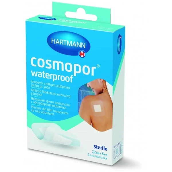 Hartmann Cosmopor Waterproof Plasturi sterili 7.2 cm x 5 cm 5 bucati
