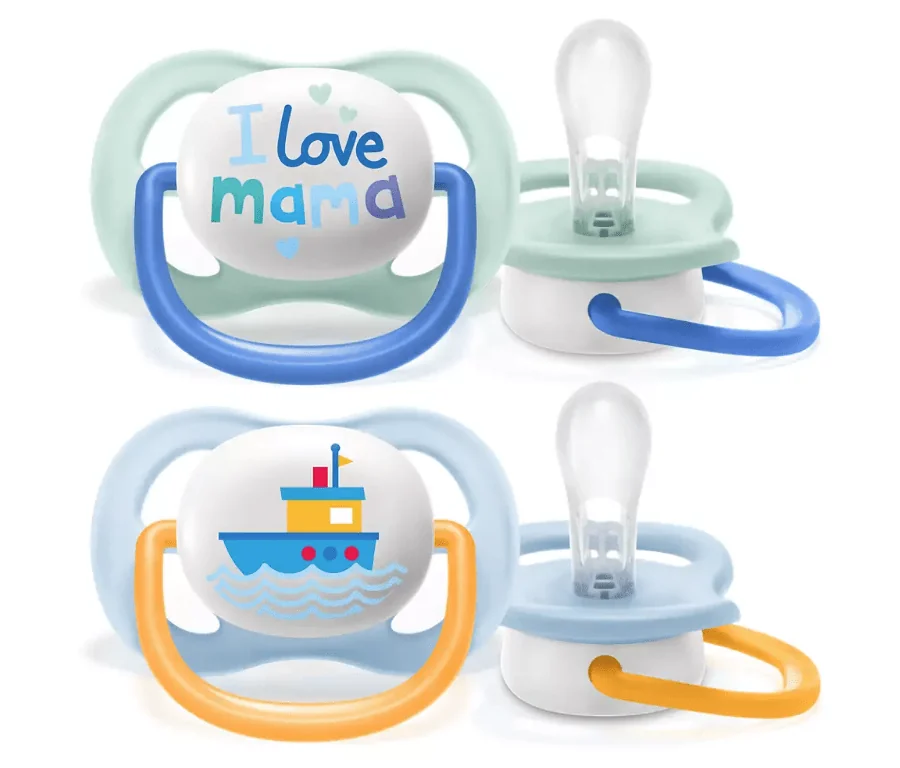 Avent SCF080/01 Suzete Ultra Air 0 - 6 luni pentru baieti 2 bucati