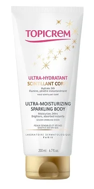 Topicrem Sparkling Lapte corp ultra hidratant cu particule stralucitoare aurii 200 ml