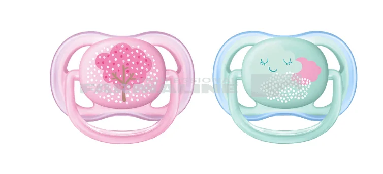 Avent SCF343/20 Suzete Ultra Air roz/verde pentru fete 0-6 luni 2 bucati