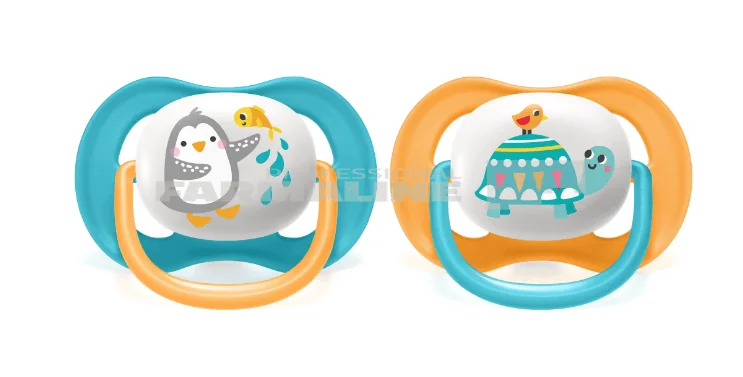 Avent SCF080/07 Suzete Ultra Air 6-18 luni - verde/portocaliu 2 bucati