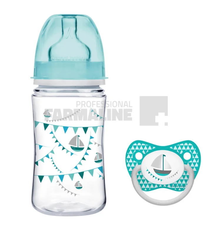 Canpol 0164 Blue Set biberon + suzeta