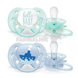 Avent SCF222/01 Suzete Ultra Soft 0 - 6 luni verde/albastru