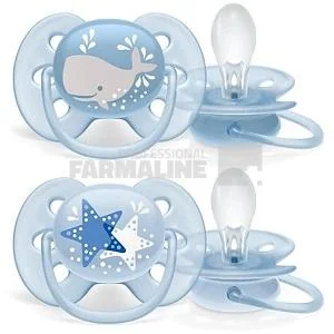 Avent SCF223/03 Suzete Ultra Soft 6 - 8 luni albastru/albastru 2 bucati