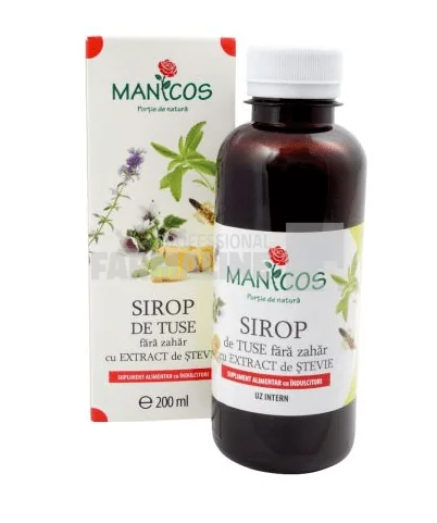Sirop de tuse fara zahar cu extract de stevie 200 ml