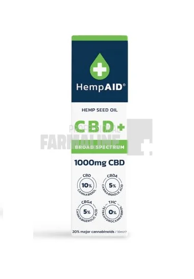 Ulei de canepa cu 1000 mg CBD, 500 mg CBDA, 500 mg CBGA 10 ml