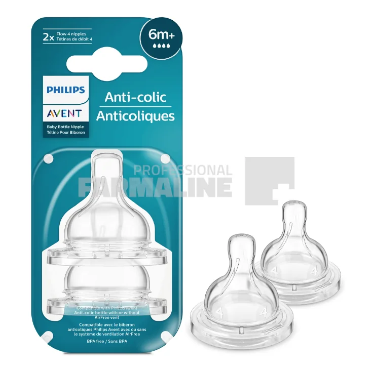 Avent SCY64/02 Tetina Classic cu debit rapid 6+ luni 2 bucati