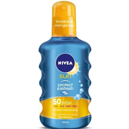 Nivea 85860 Sun Protect &amp; Refresh Spray protectie solara SPF50 200 ml