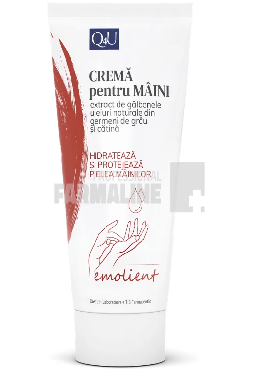 Tis Q4U Crema emolienta pentru maini cu Vitamine A, E si extracte naturale 100 ml