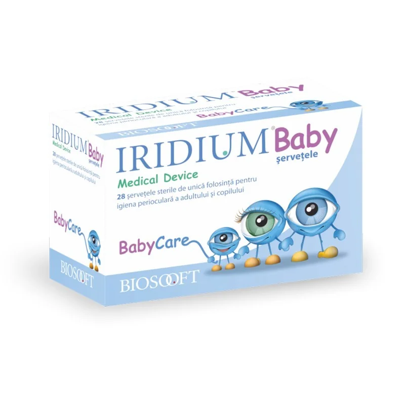 Iridium Baby Servetele sterile pentru igiena ochilor 28 bucati