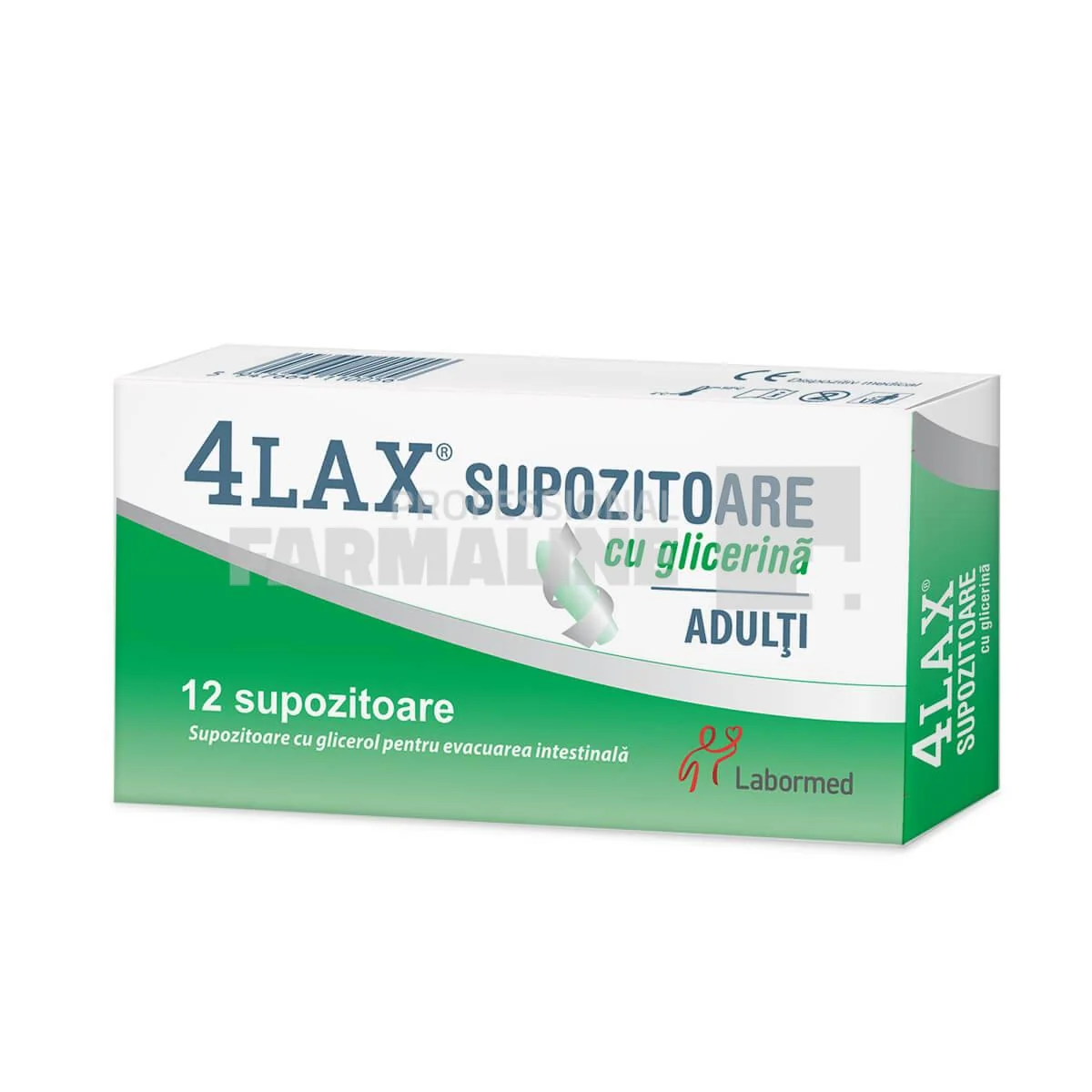 4 Lax Supozitoare cu glicerina pentru adulti 2500 mg 12 bucati