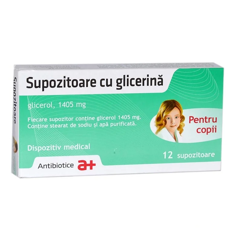 Supozitoare cu glicerina pentru copii 1405 mg 12 supozitoare