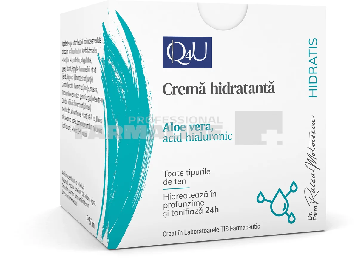 Tis Q4U Crema hidratanta cu Aloe Vera si Acid Hialuronic 50 ml
