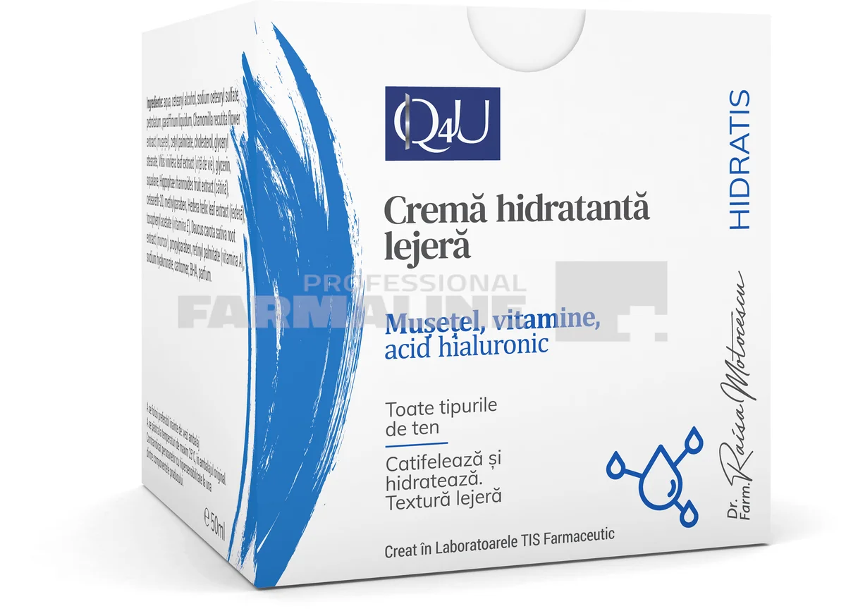 Tis Q4U Crema lejera cu Vitamine, Musetel si Acid Hialuronic 50 ml