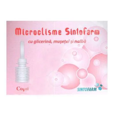 Sintofarm Microclisme copii cu glicerina, musetel si nalba 6 bucati