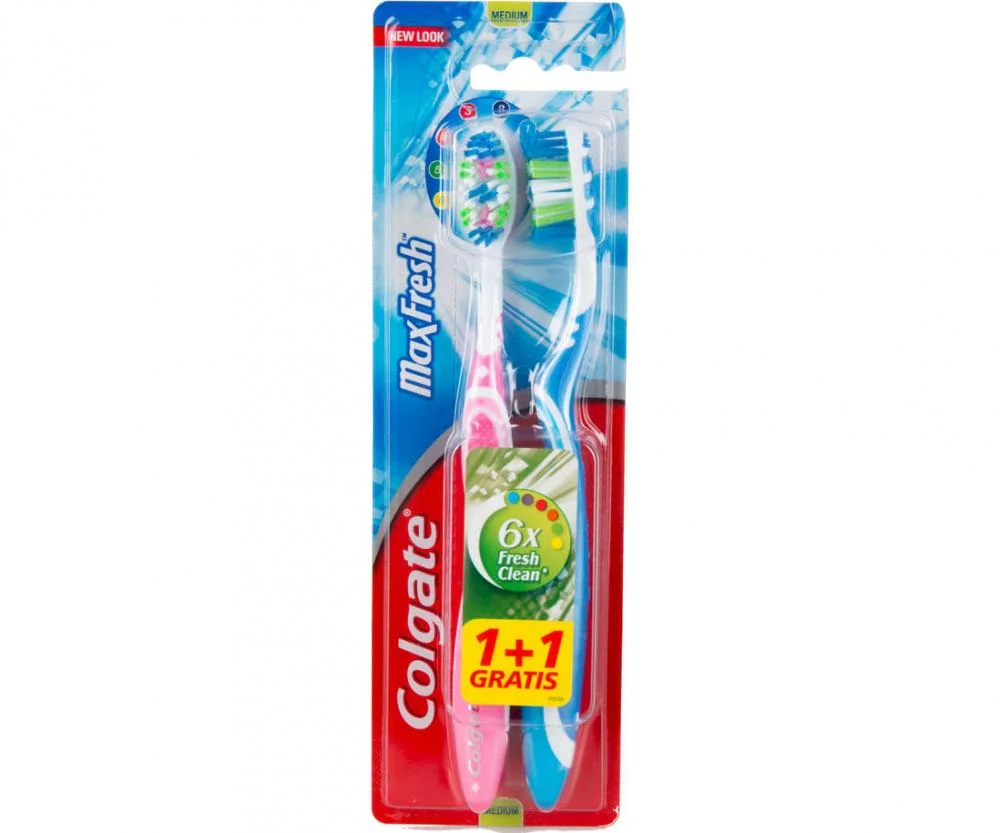 Colgate Max Fresh Periuta de dinti  Medium 1+1 Gratis